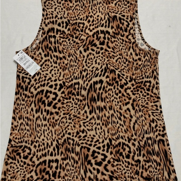 INC Brown and Tan Leopard Print V-Neck Tank Top - Picture 3 of 15